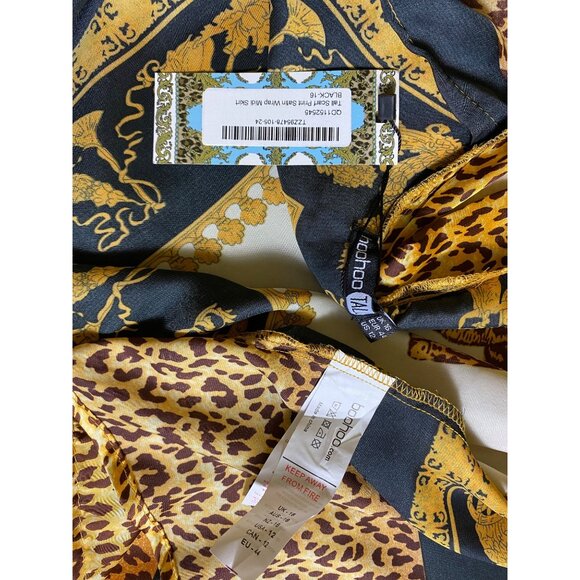 Leopard Print Satin Shirt & Skirt Set US 10‎ Tall Baroque Luxury Glamour Mobwife - Picture 11 of 16